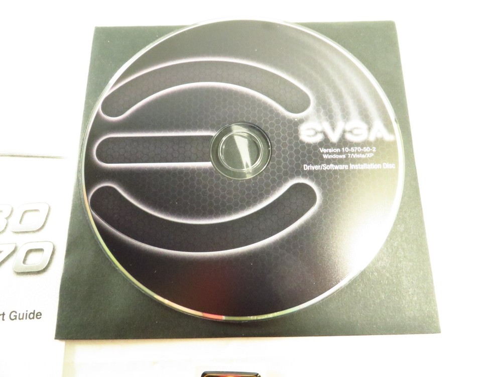 EVGA Version 10-570-50-2 display driver disc + GTX 578/580 quick start guide