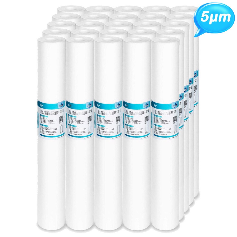 25Pack 5 Micron 20"x2.5" Sediment Water Filter Whole House Cartridge Replacement