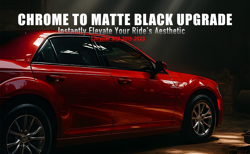 Glossy Black Chrome Delete Window Trims For Chrysler 300 2013-2023