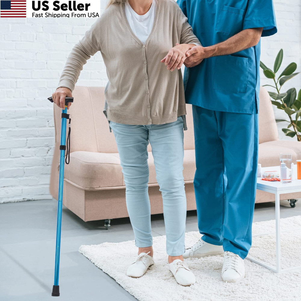 supregear Folding Cane, 5-Level Adjustable Height Walking Stick Blue