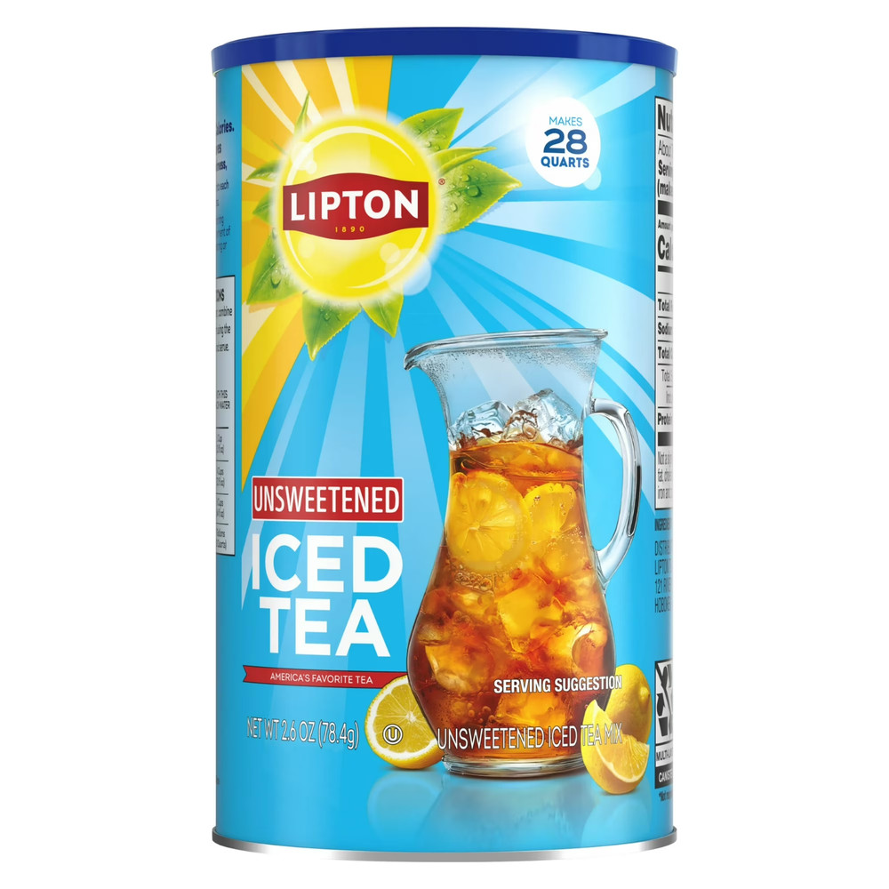 Lipton Unsweetened Black Tea Iced Tea Mix, 28 Quarts (2 Pack)