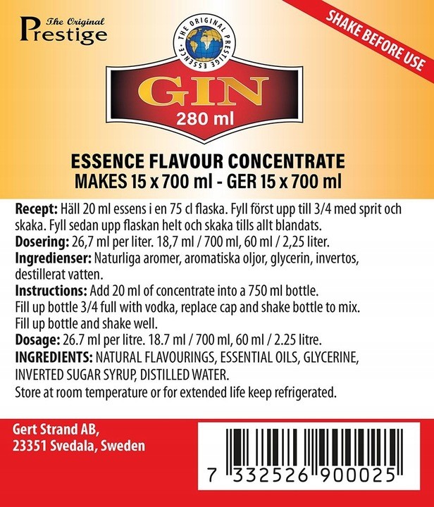 Flavour essence GIN 280ml 2pc.