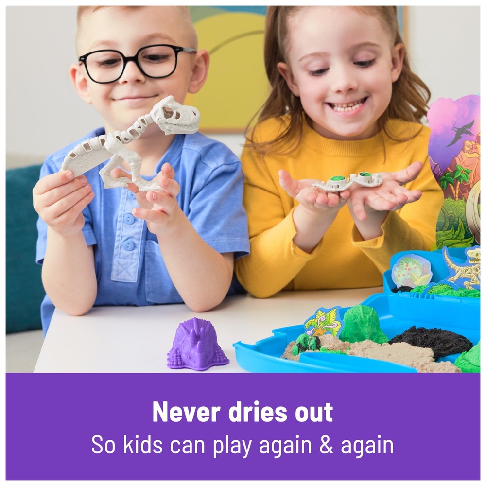 Kinetic Sand, T-Rex Dig Set with 1.5lbs Play Sand & Tools