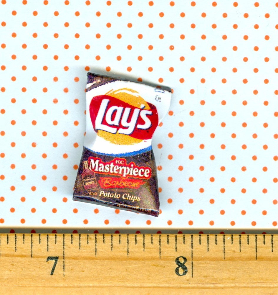 DOLLHOUSE Miniature Size POTATO CHIP Bag BBQ