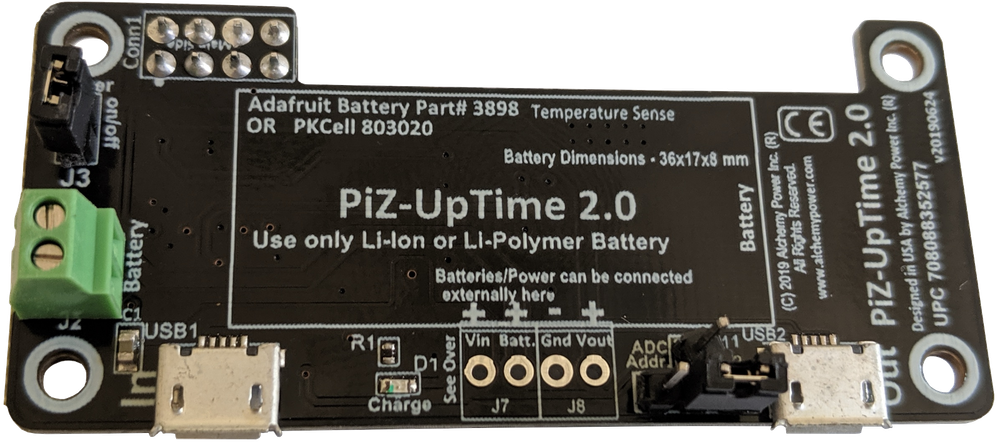 PI-Zero-UpTime 2.0: A UPS for Pi-Zero and other Raspberry Pi / SBC IoT