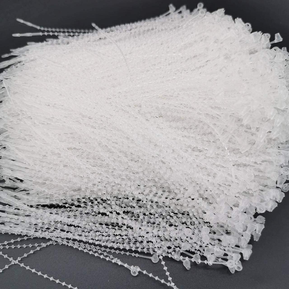 Pack of 1000Pcs Snap Lock 5" Pin Adjustable Security Beaded Loop Tie Plastic Pap
