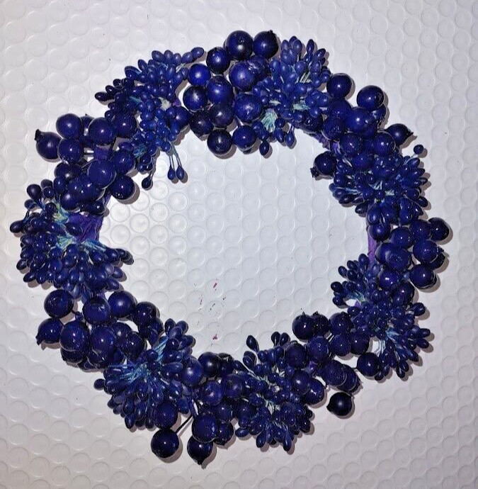 Navy BLUE beaded candle ring. For a 4.5" pillar candle