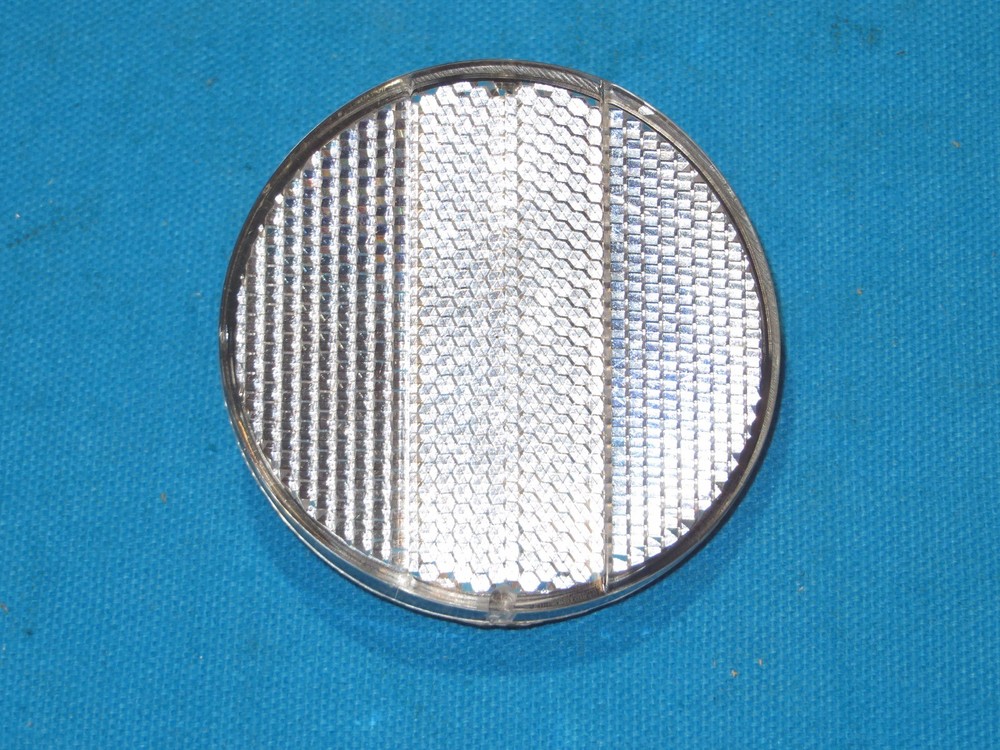 Bicycle 2-1/2" Round Clear Front Plastic Reflector - New