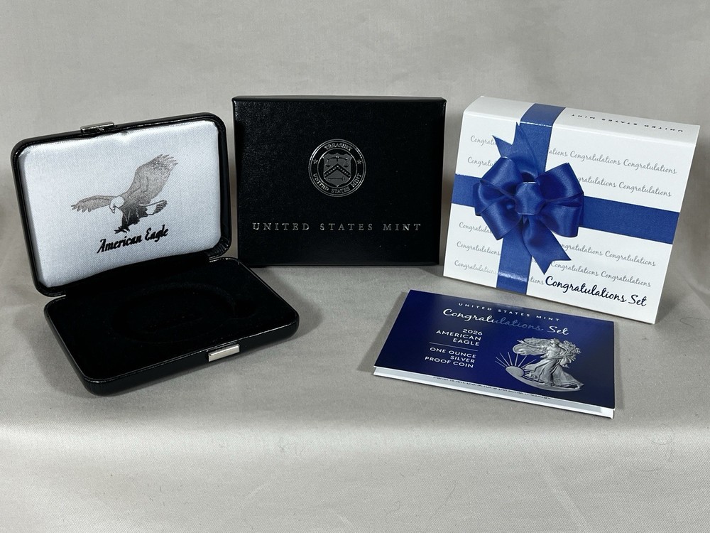 2026 P American Silver Eagle Congratulations Set Case COA Box Sleeve - No Coin