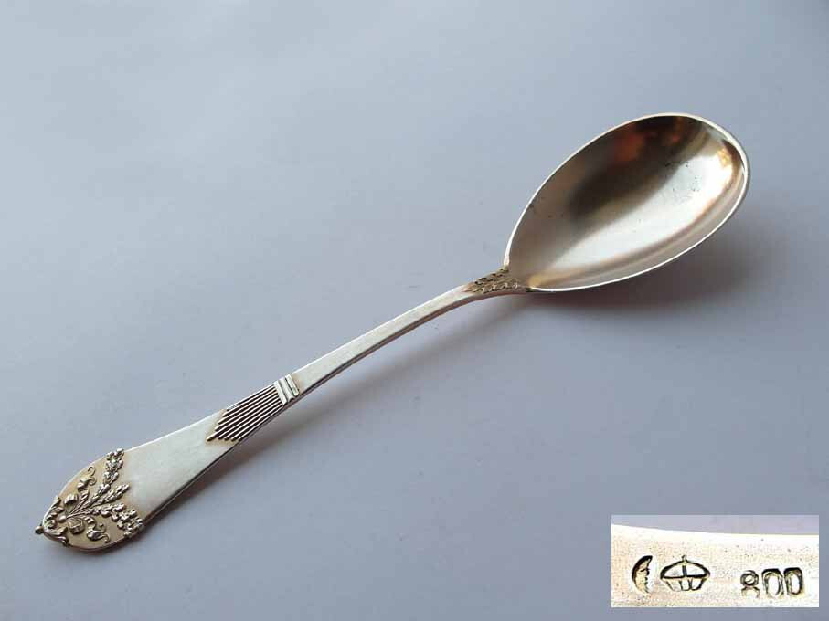 Serving Spoon/ Serving Spoon/ Cream Spoon/ Spoon 800 Silver Around 1900 G515