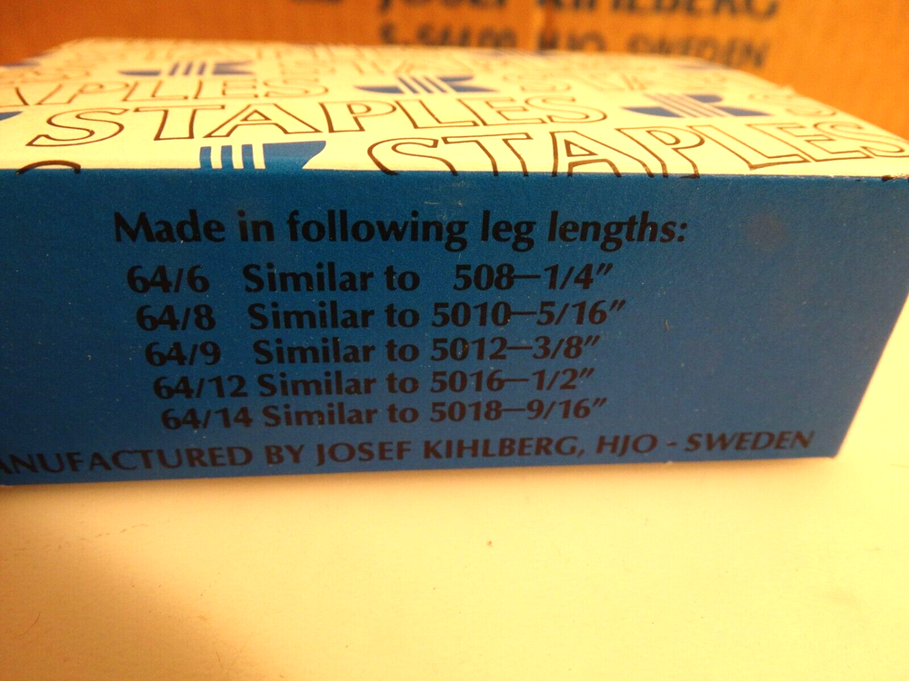 STAPLES 1/4" 5000 COUNT JOSEF KIHLBERG 64/6 GALVANIZED