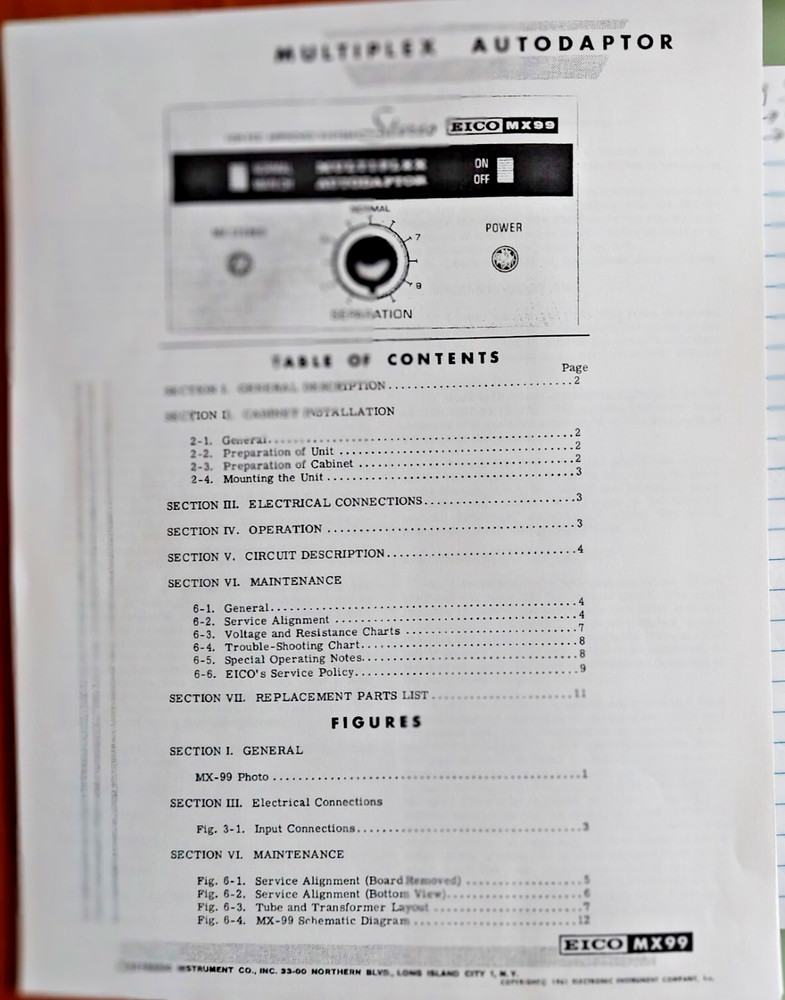Newly Electronically RESTORED 1962 EICO MX-99 Stereo Tube MPX Multiplex Decoder
