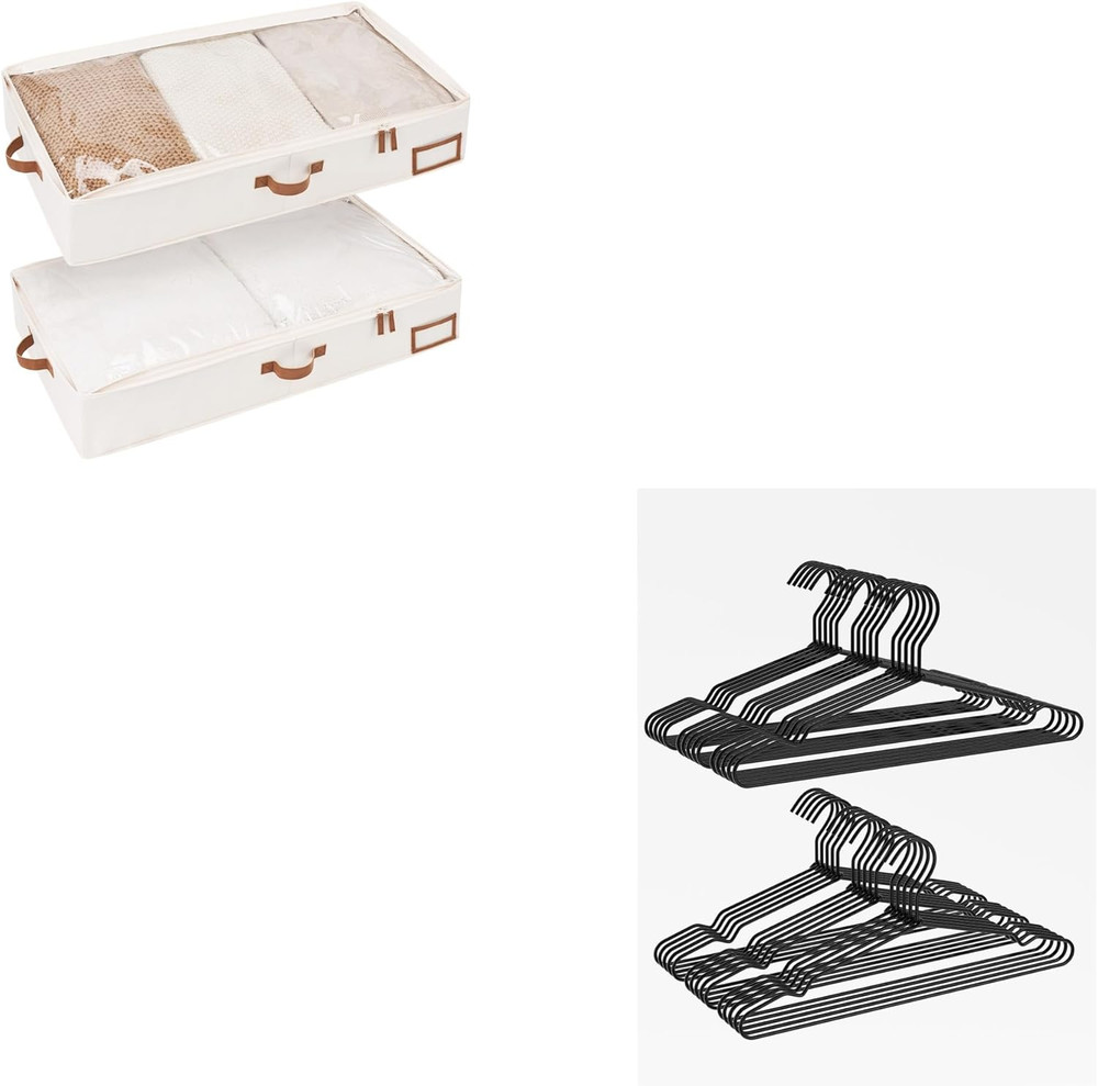Under Bed Storage Organizer with Sturdy Wire Hangers - Space Saver Solution