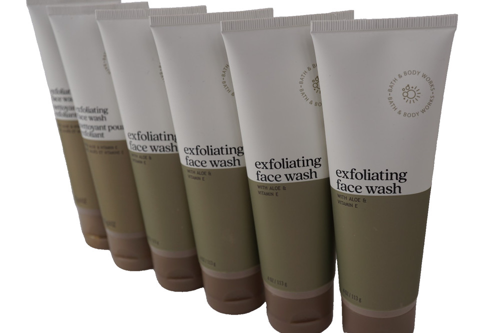 6 BATH & BODY WORKS EXFOLIATING FACE WASH 4 OZ WITH VITAMIN E