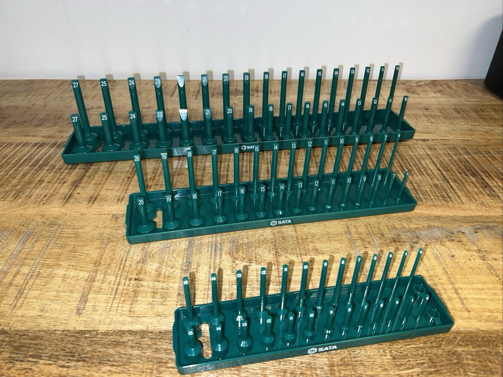 SATA Socket Rack Set (3 Piece Socket Organizer Trays) Metric