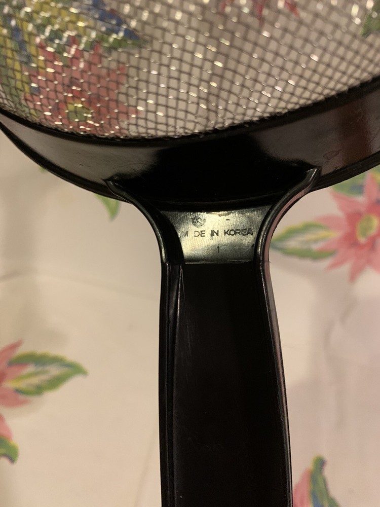 ❤️Vintage Large Black Handle Mesh Sifter Strainer Kitchen Made In Korea EUC