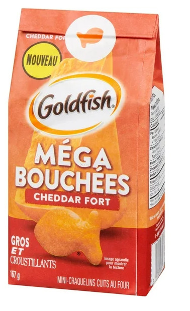 Goldfish Mega Bites Sharp Cheddar Crackers, 167g (3 Pack)