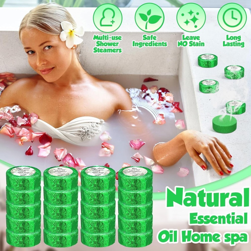 Shower Steamers Aromatherapy 50 Pack Bulk Eucalyptus Leaf Shower Steamer with...