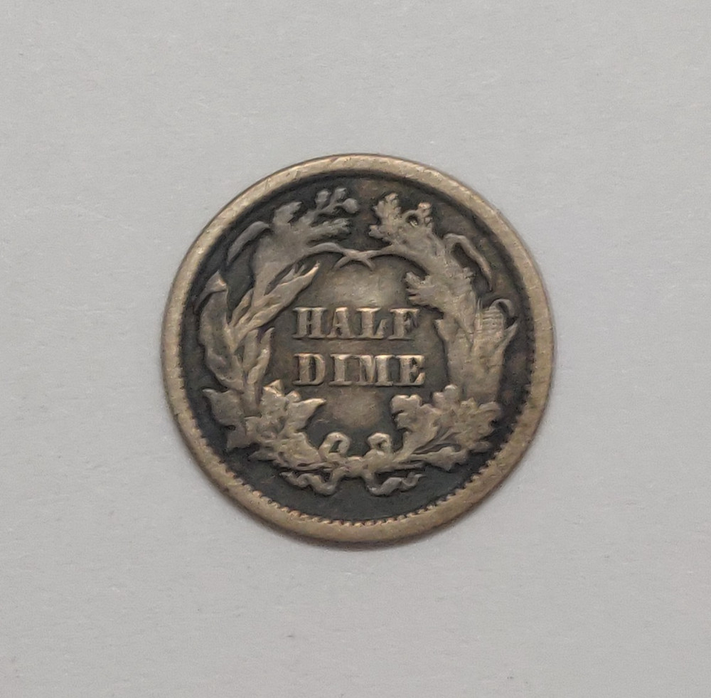 1872 SEATED LIBERTY HALF DIME