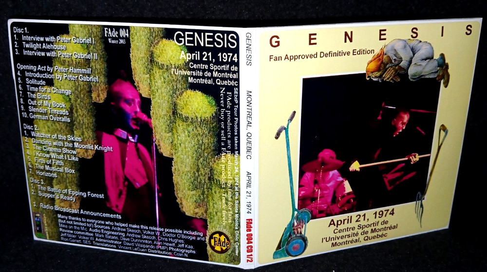 Genesis Montreal 1974 Gate Fold 3CD Package NEW