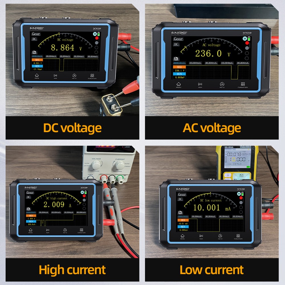 Dual Channel Flat Panel Oscilloscope 4.5 Digit Multimeter Signal Generator 3in1.
