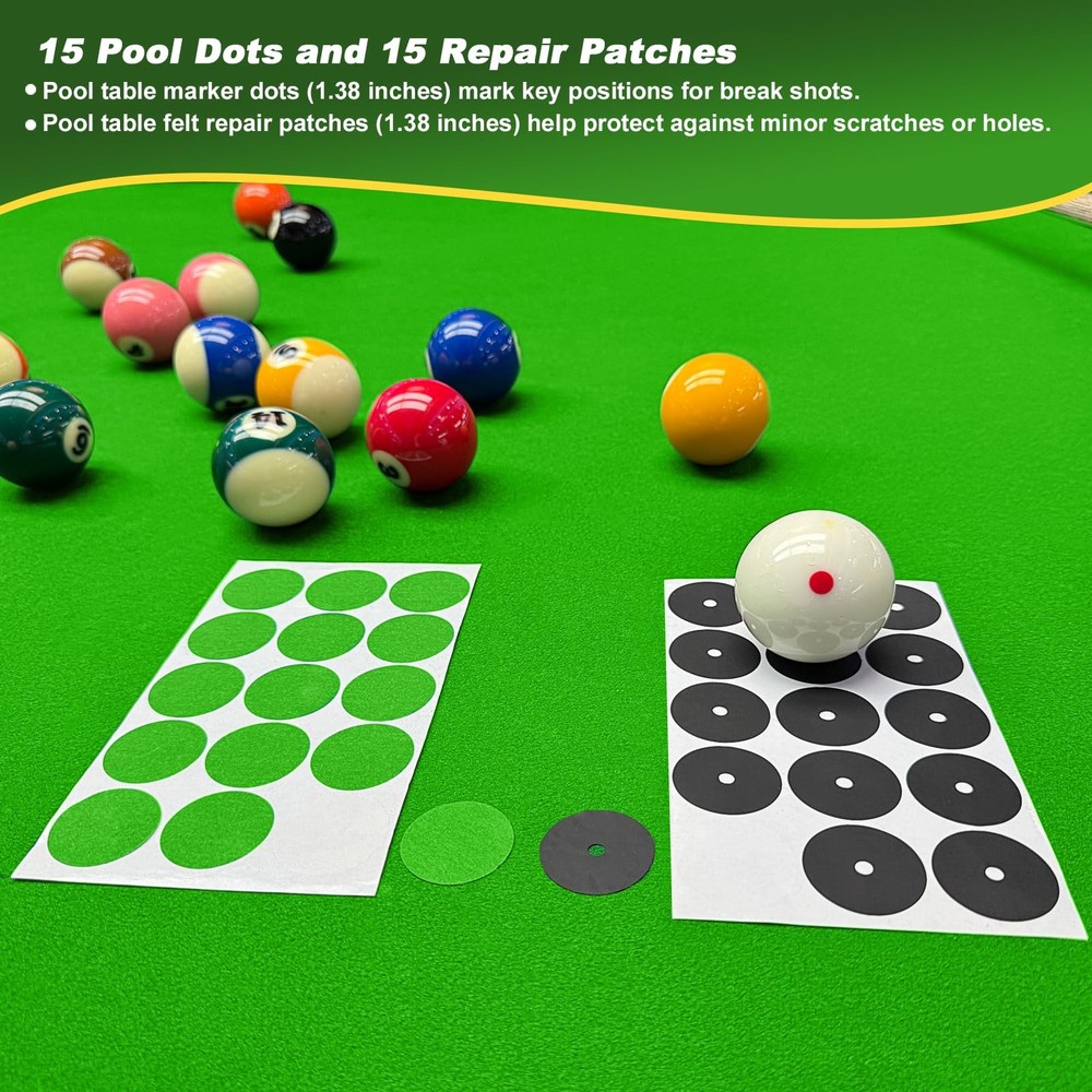 Billiard Pool Table Accessories Kit: 10 Piece Set with 2 Pool Table Brushes,2...