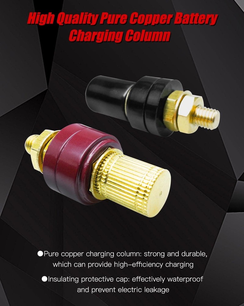 Battery Jump Post Kit, Waterproof-Terminals W/Cable-Mounting Bracket Heavy Duty