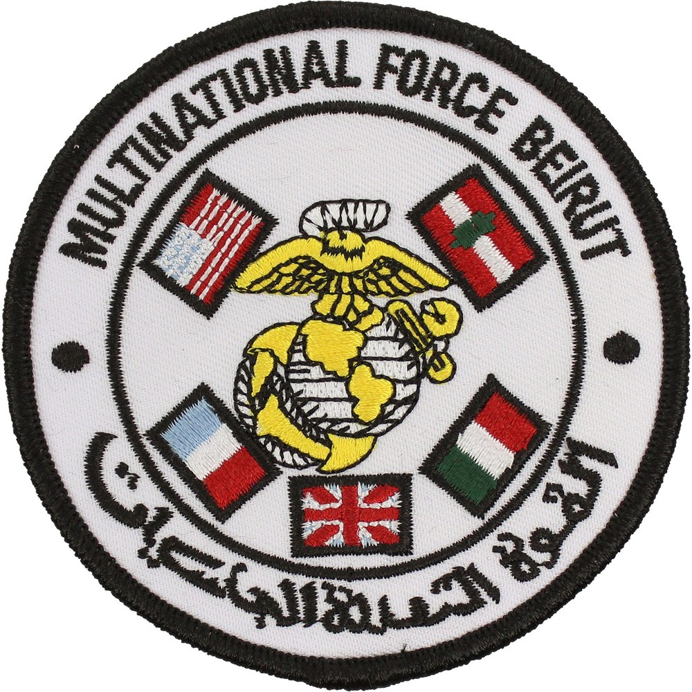 USMC Multinational Force Beirut Patch ( 3 1/2" x 3 1/2" ) ( Sew-On ) P4488