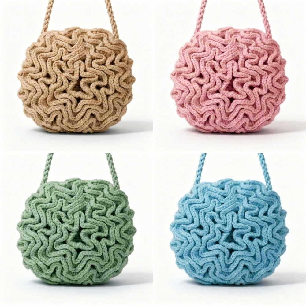 Round Ruffle Flower Bag Crochet Pattern – PDF + Video Tutorial with Step-by-Step