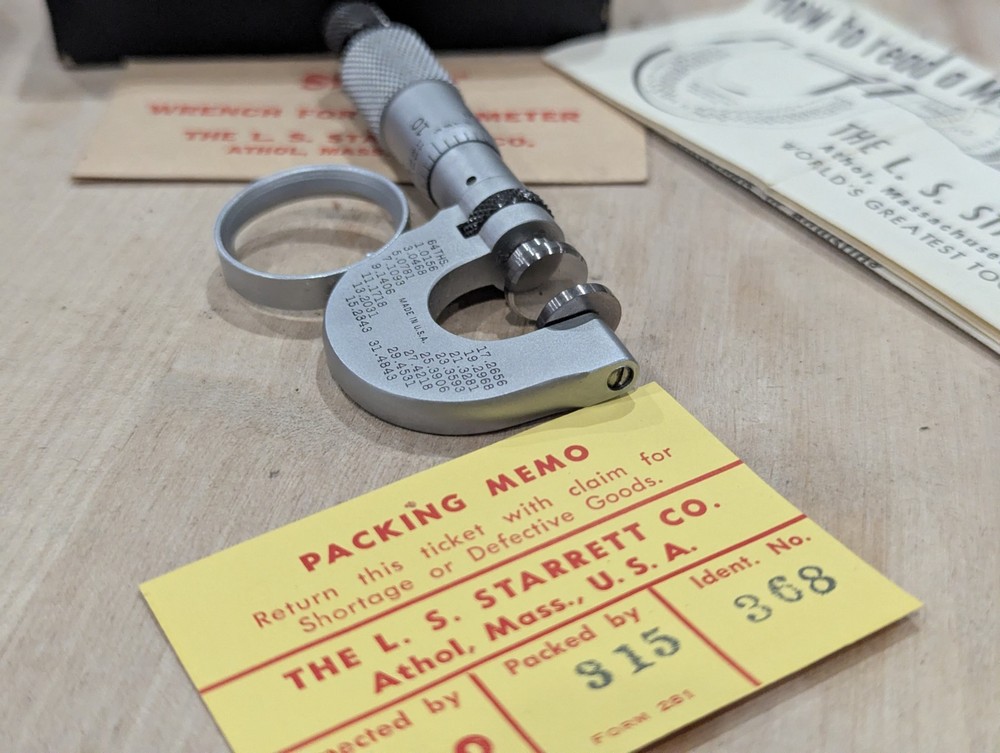 Starrett No.223RL Paper Micrometer