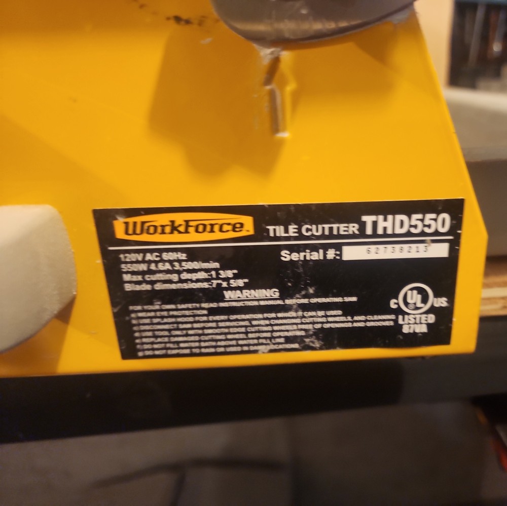 WorkForce tile cutter saw THD550 120V