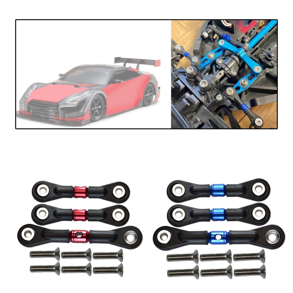 3Pcs Steering Links Adjustable Steering Rod with Mounting Screws High Strength
