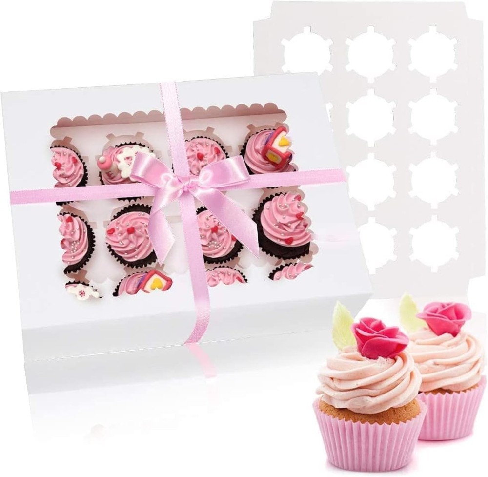 Bakery Cupcake Carrier Boxes 6 Pack Holds 12 Muffins