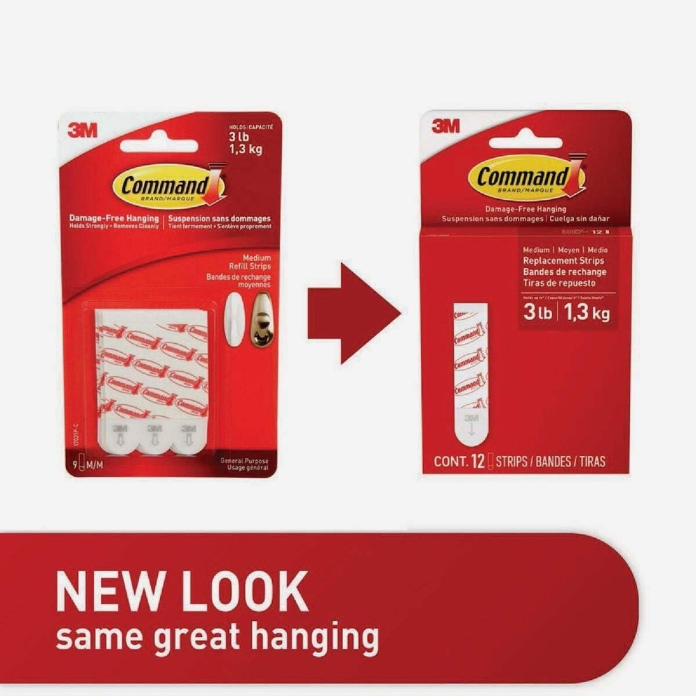 Medium Refill Strips [Removable]: 12-Pack (White) / 12-Pack