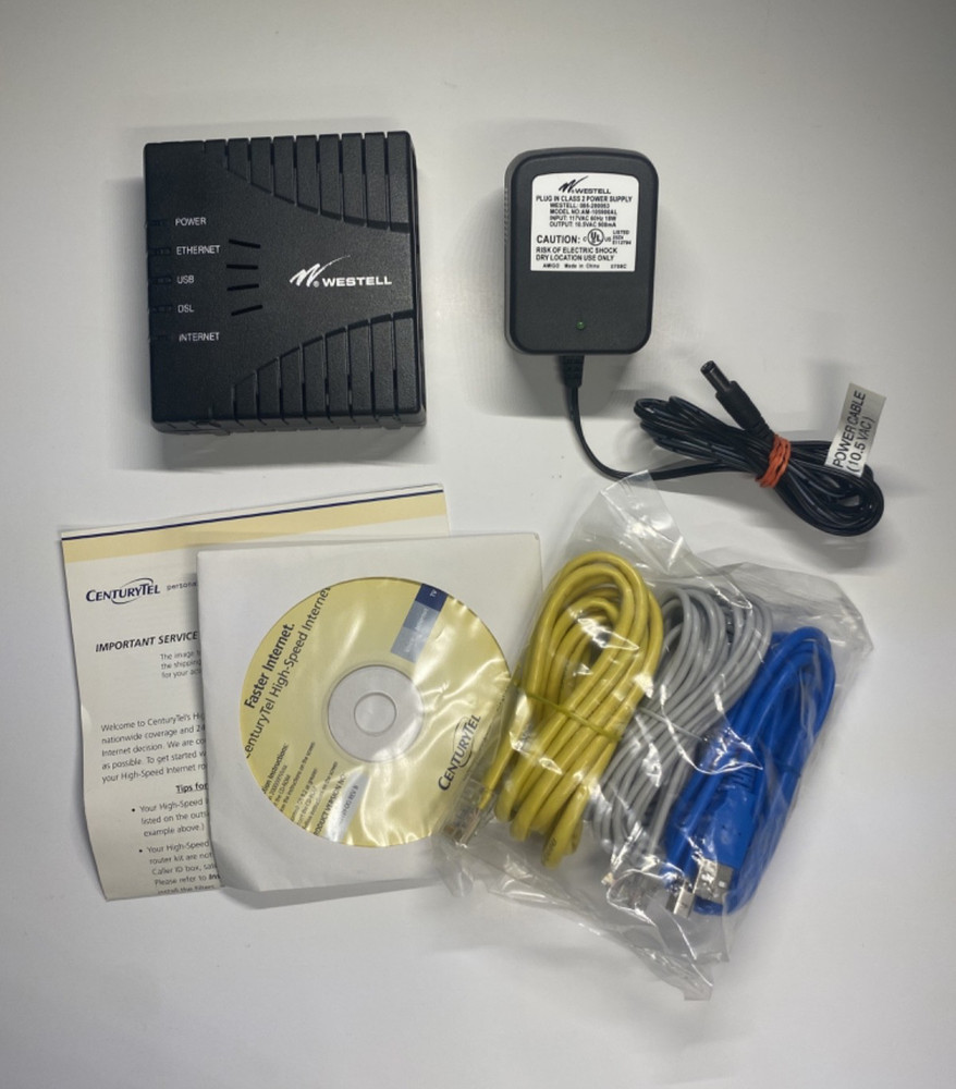 Westell Modem Model E90-610014-06 | Power Supply | Includes Ethernet & USB Cable