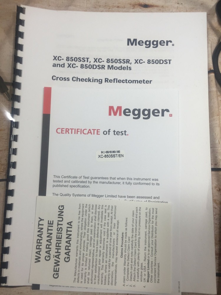 Megger Xc-850sst/en Cross Checking Reflectometer Device Meter