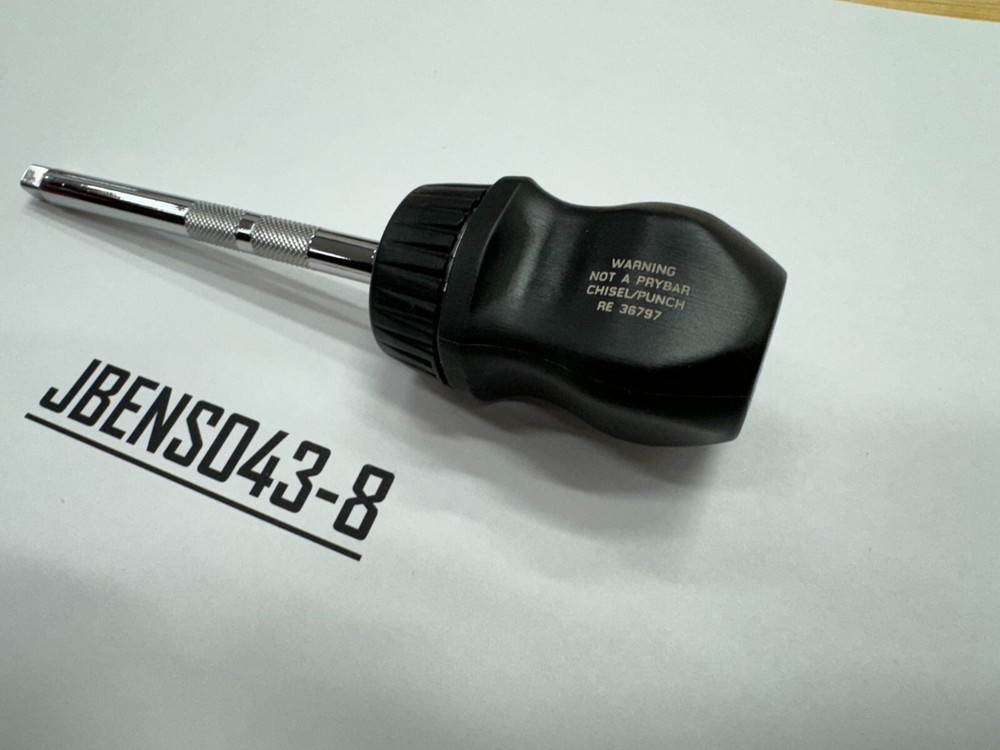 Snap-on Tools NEW BLACK 1/4" Drive Stubby Hard Grip 4" Ratcheting Socket Driver