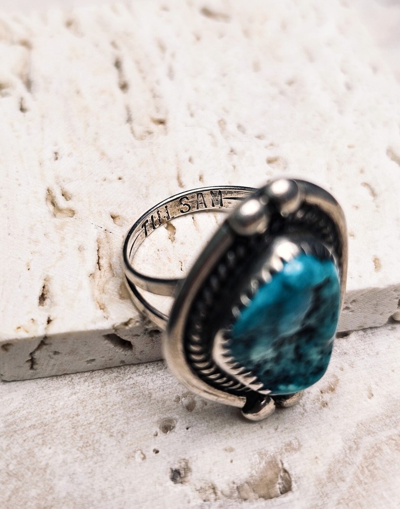 Vintage Navajo Sterling Silver Turquoise Ring