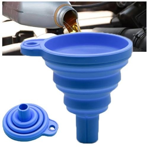 Engine Funnel Car Universal Silicone Liquid Funnel, Fluid Change Foldable