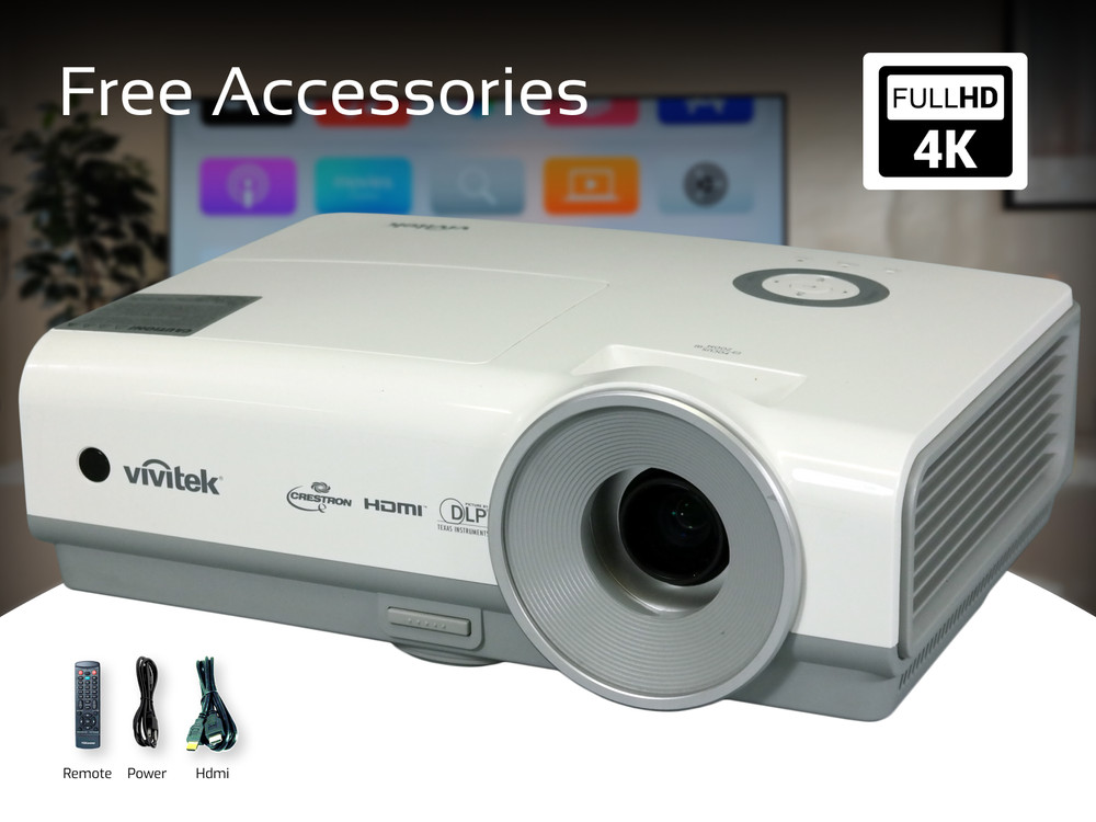 Multimedia DLP Projector for Golf, Flight Simulator 3200 Lumens 4K PC 3D Ready⚡