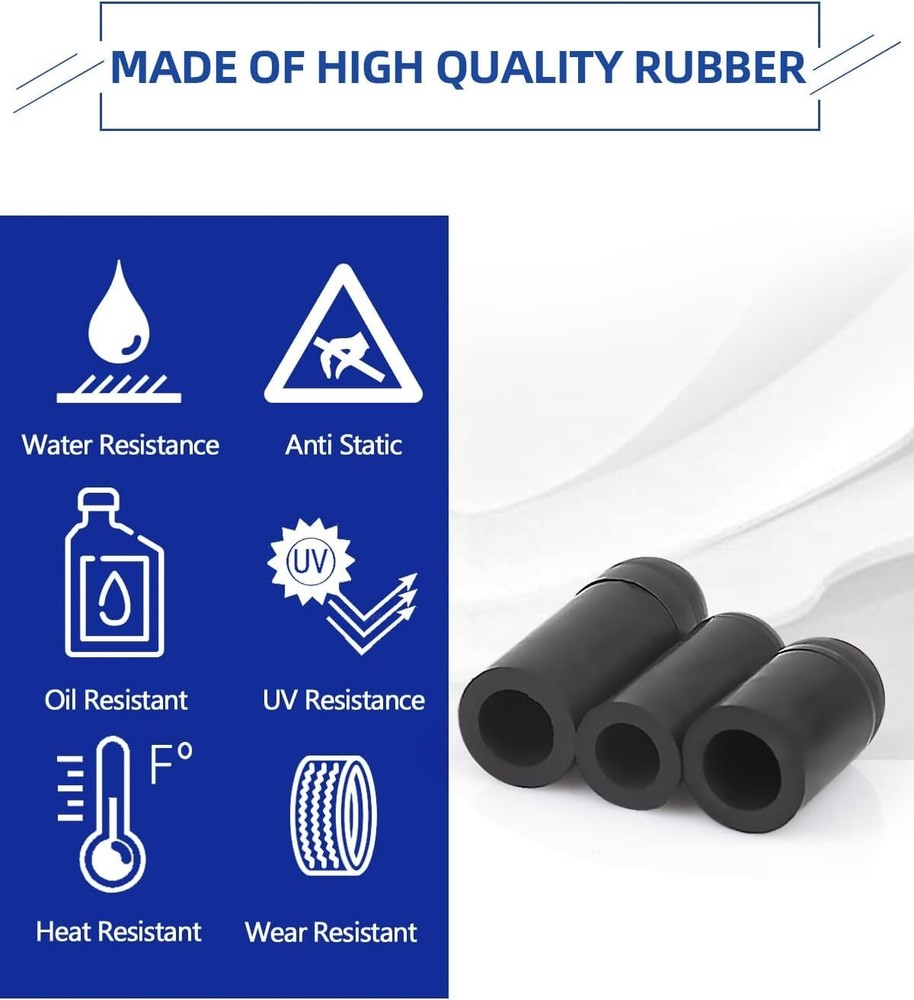 Rubber Vacuum Caps Plug Kit, 102 PCS Assorted Plugs Hose End Black