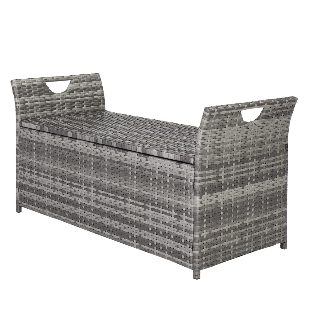 Iron Frame Can Accommodate Gray Gradient Footstool Locker Rattan Locker
