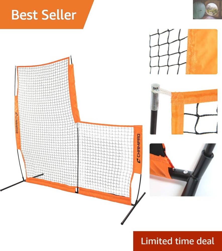 Adaptable L-Screen – 7' x 7' Rebound Training Tool for Baseball Enthusiasts