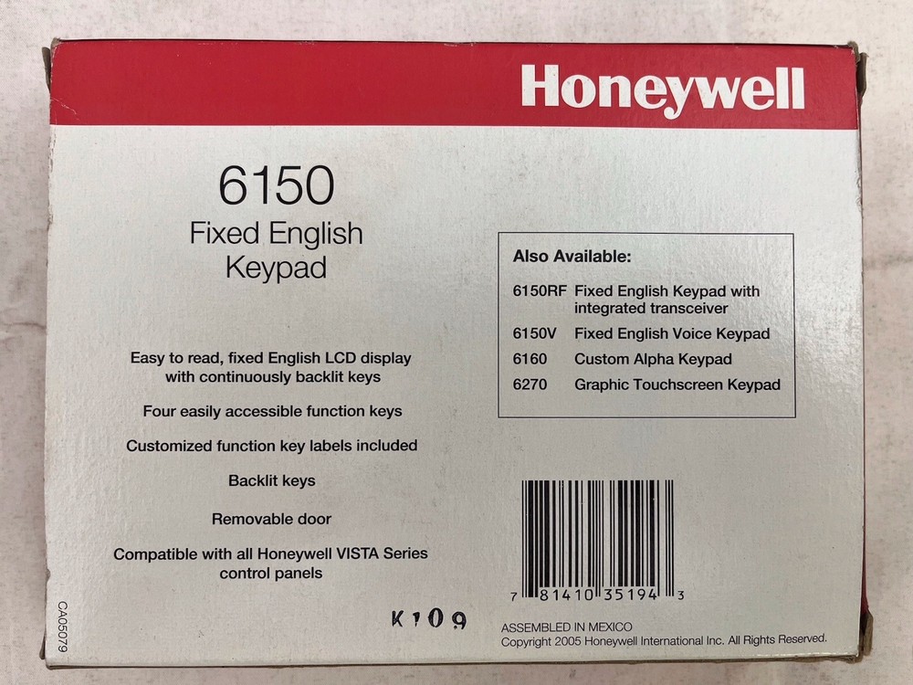 Honeywell 6150 Security Keypad NOS
