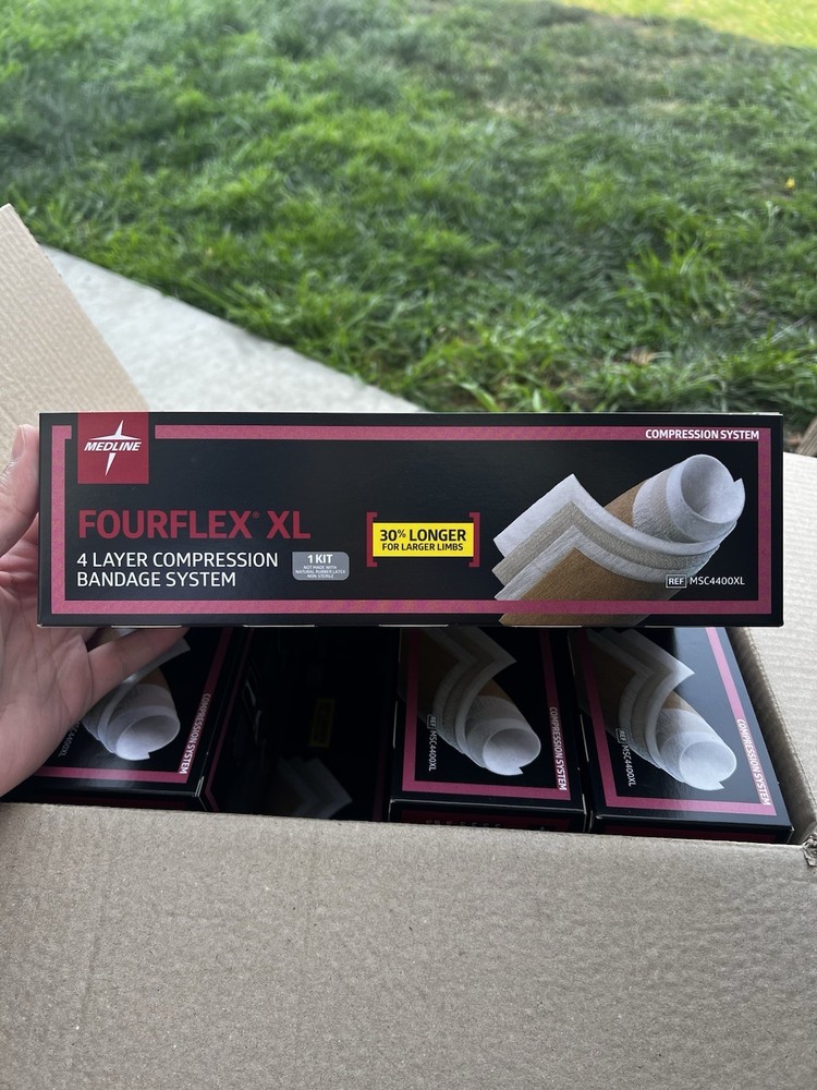 Fourflex XL 4-Layer Compression Bandage, Size XL, Case of 8 Kits
