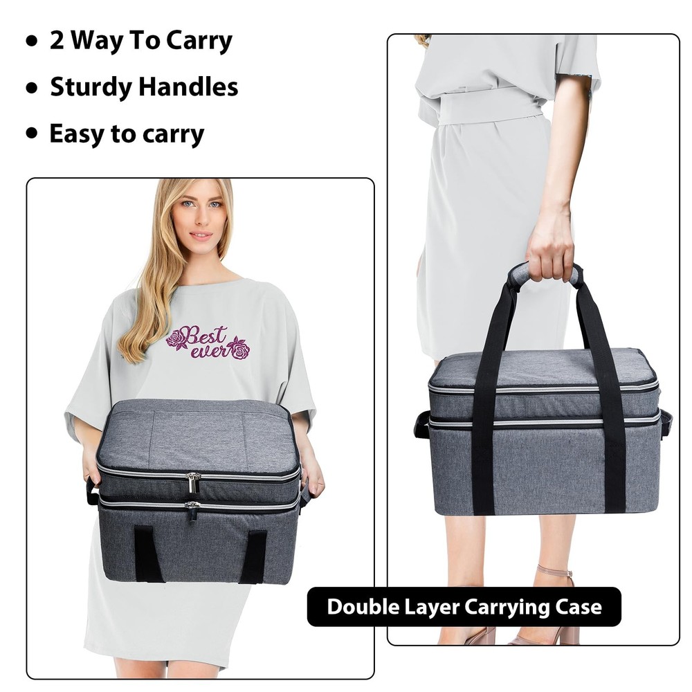Double-Layer Carrying Case Compatible with Crict EasyPress 2 12"x10" and 9"x9...