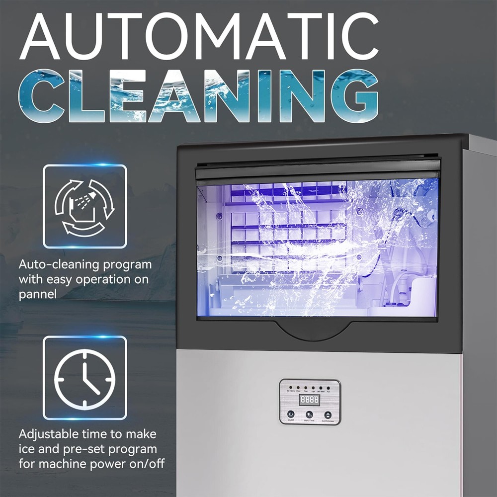 100lbs Commercial Ice Machine Bar Restaurant Home Ice Maker Cube Maker New