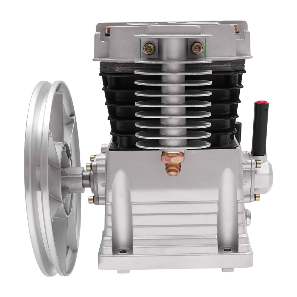 3HP Air Compressor Pump Head Silver 2 Cylinders Piston Air Compressor Pump Head