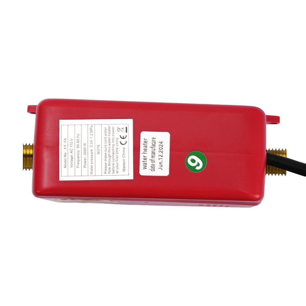 Electric Tankless Water Heater Portable Instant Hot Shower Kitchen Heater 3000W