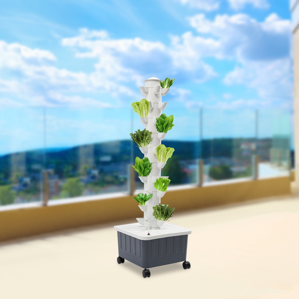 Vertical Hydroponic System Tower Garden Home Grow Kit 10 Layer 50 Pots